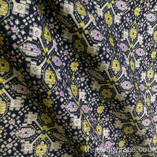 ผ้าทอ Jacquard สีดำทองสองชั้น